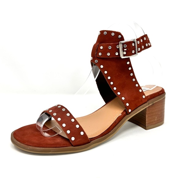 Steve Madden Gila Womens Leather Studded Open Toe Ankle Strap Sandal - Picture 2 of 11